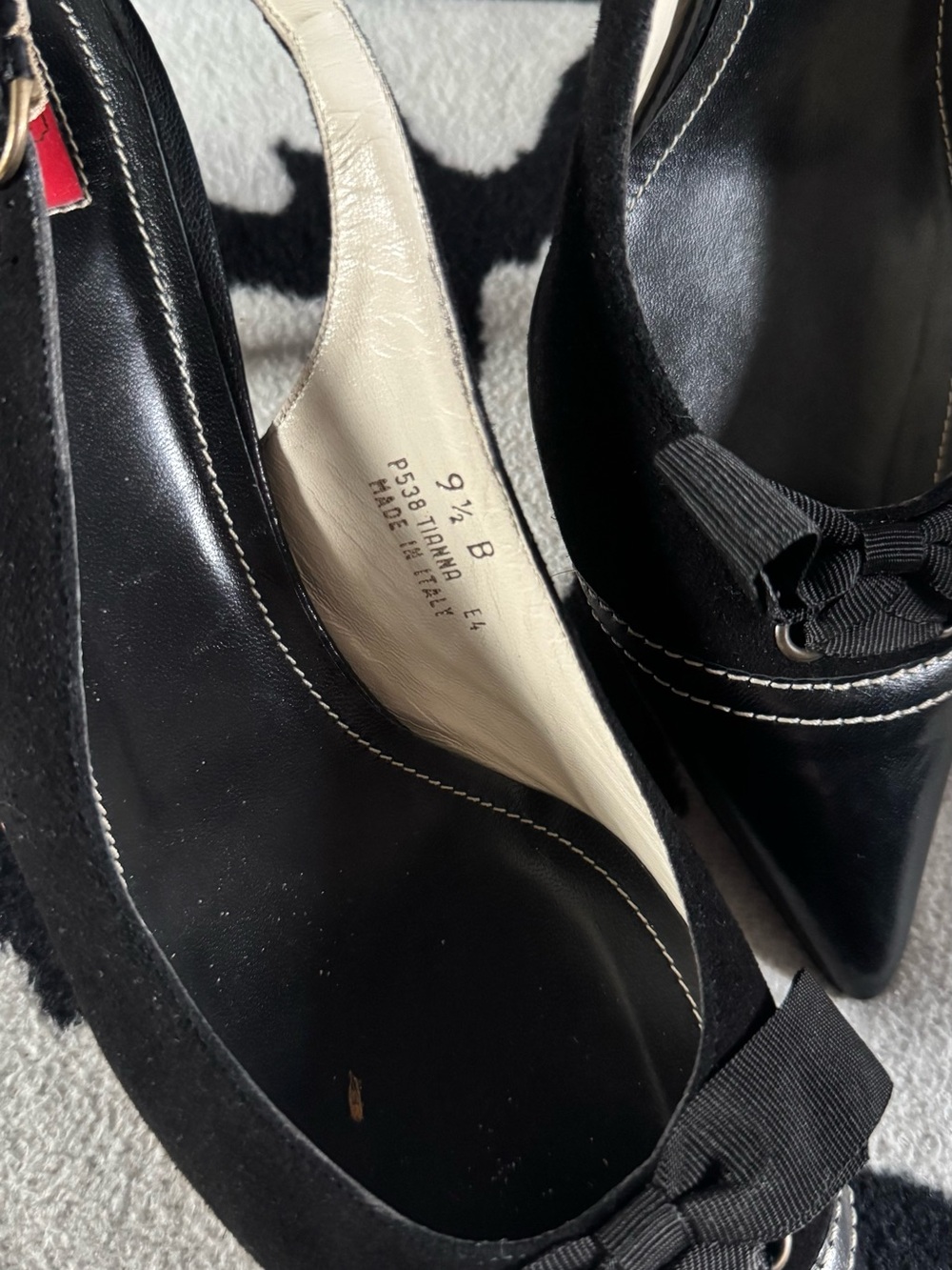 Coach Black Pointed Toe Slingback Pumps with Bow - Picture 2 of 6